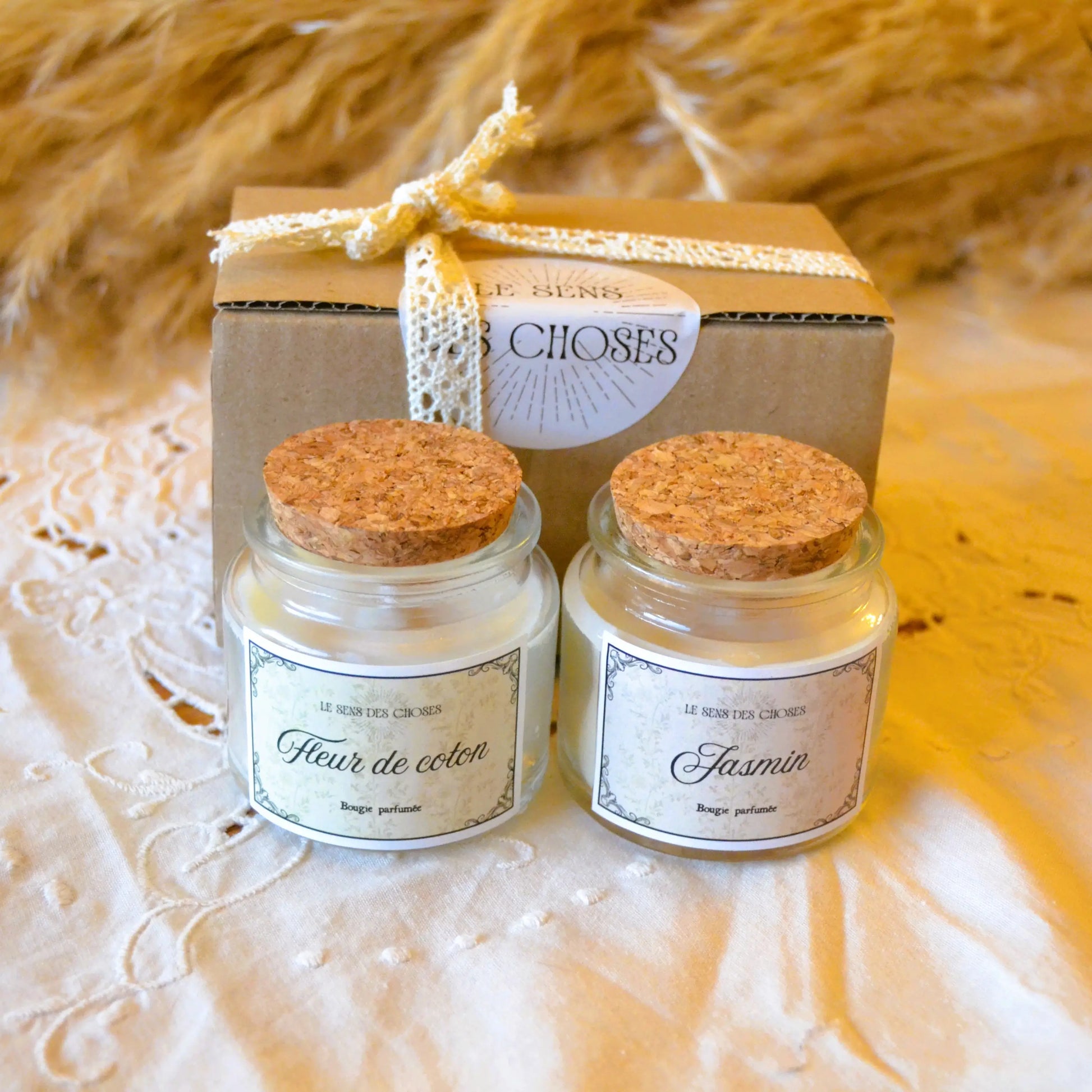 Coffret-cadeau — deux petites bougies parfumées artisanales au choix – Création artisanale | Le sens des choses – Boutique de bougies parfumées végétales et objets décoratifs écoresponsables