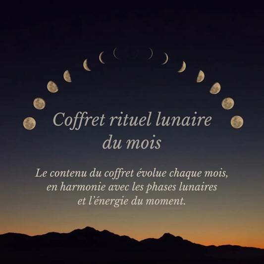 Coffret rituel lunaire du mois de février 2026 – Création artisanale | Le sens des choses – Boutique de bougies parfumées végétales, décorations et savons