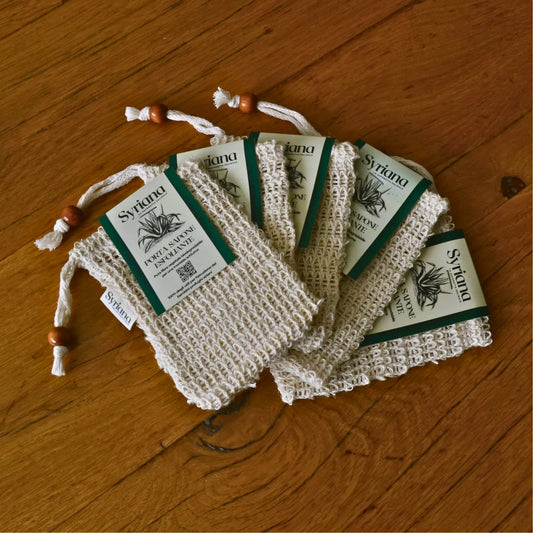 Sachet à savon en sisal naturel biodégradable – Création artisanale | Le sens des choses – Boutique de bougies parfumées végétales et objets décoratifs écoresponsables