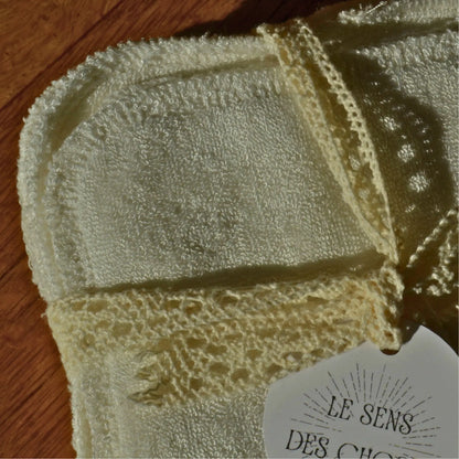 Carrés démaquillants lavables en bambou (5 + 1 offert) – Création artisanale | Le sens des choses – Boutique de bougies parfumées végétales et objets décoratifs écoresponsables