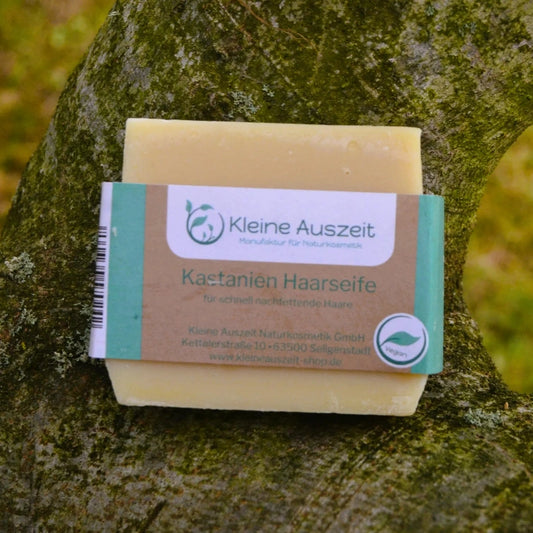 Shampooing solide à la châtaigne — cheveux gras – Création artisanale | Le sens des choses – Boutique de bougies parfumées végétales et objets décoratifs écoresponsables