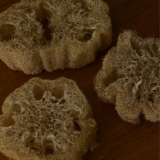 Éponge loofah naturelle biodégradable – Création artisanale | Le sens des choses – Boutique de bougies parfumées végétales, décorations et savons