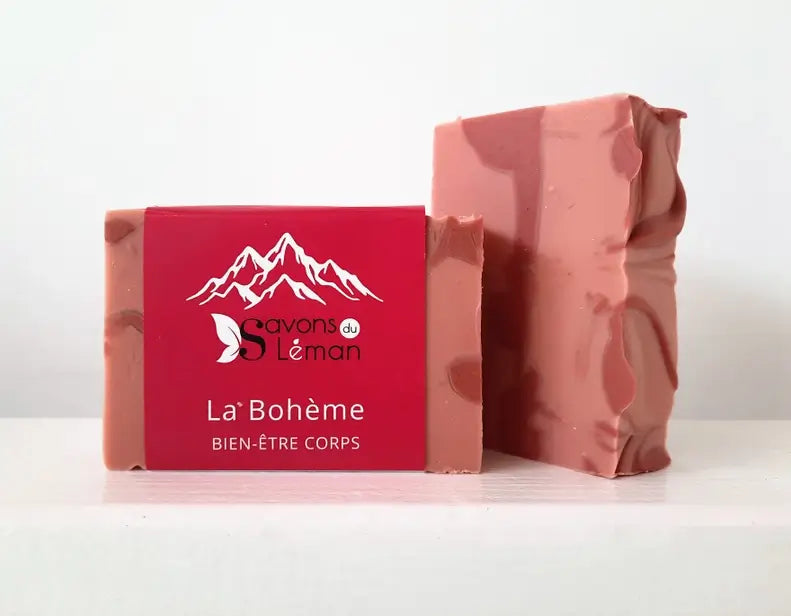 Savon BIO surgras géranium et bergamote « La Bohème » – Création artisanale | Le sens des choses – Boutique de bougies parfumées végétales et objets décoratifs écoresponsables