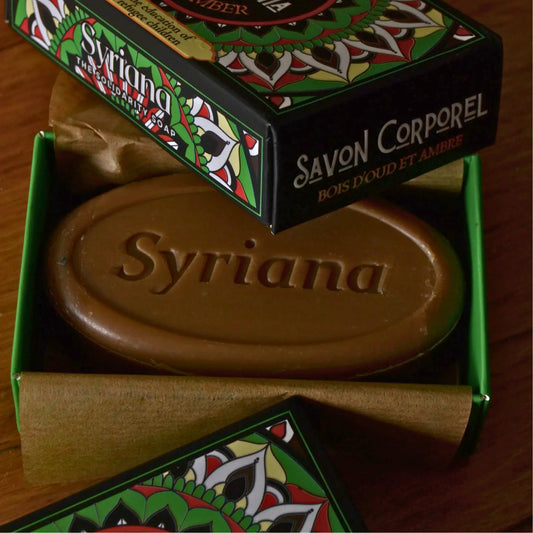Savon d'Alep parfumé à l’oud et à l’ambre — Antioche – Création artisanale | Le sens des choses – Boutique de bougies parfumées végétales et objets décoratifs écoresponsables