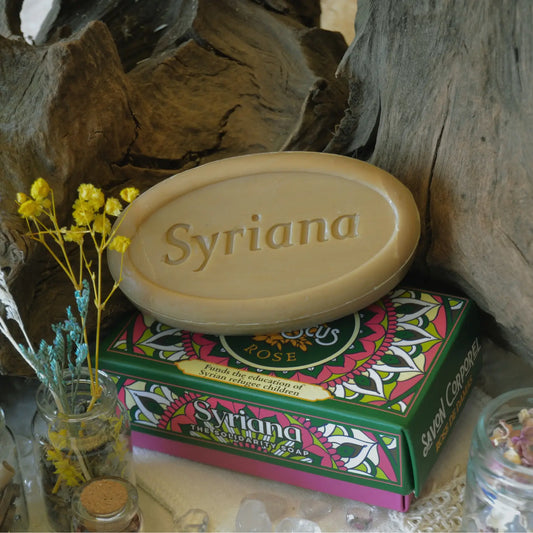 Savon d’Alep parfumé à la rose de Damas — Damas – Création artisanale | Le sens des choses – Boutique de bougies parfumées végétales, décorations et savons